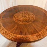 English William IV Marquetry Inlaid Center Table