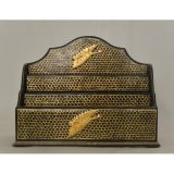 Japanese Papier Mache Lacquered Letter Rack Circa 1900